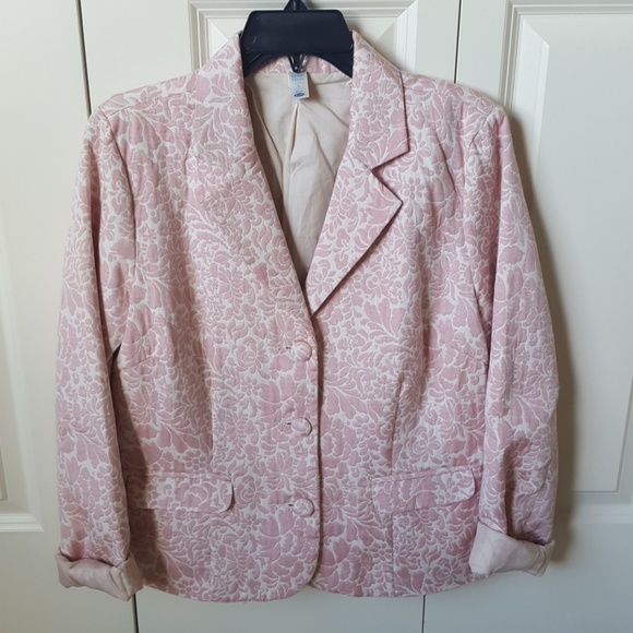 Old Navy Jackets & Blazers - 4/$25 Pink/Cream Brocade-Style Blazer sz L